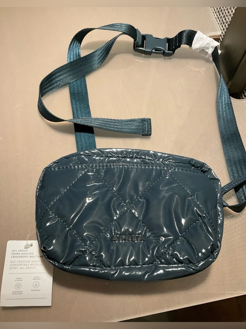 Athleta All About Shine Quilted Crossbody Belt Bag Crossbody NWT PowerOfShe